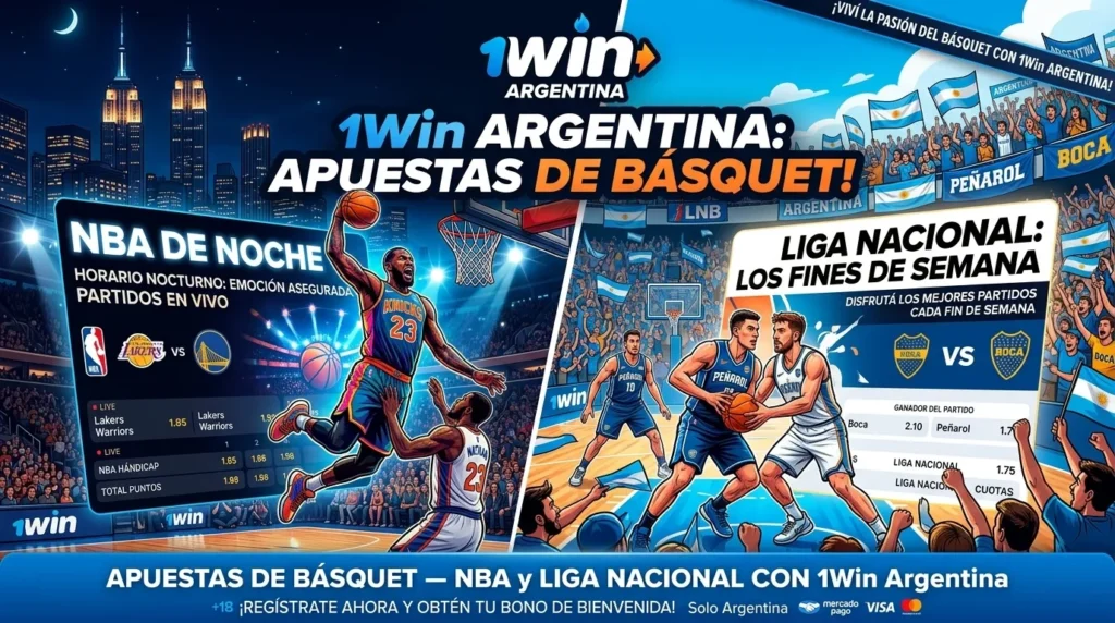 1Win Argentina: Apuestas de Básquet — NBA de Noche y Liga Nacional los Fines de Semana